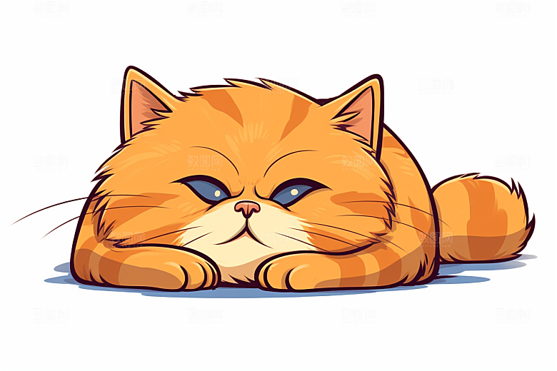 卡通猫咪手绘插画贴纸