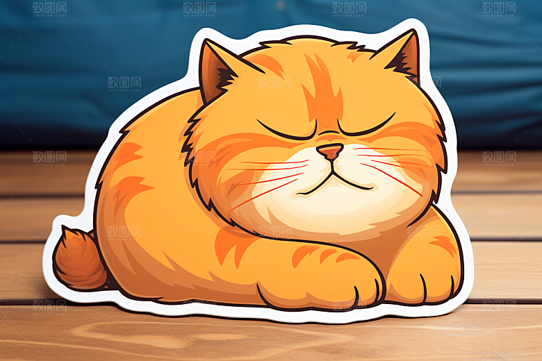 卡通猫咪可爱插画贴纸