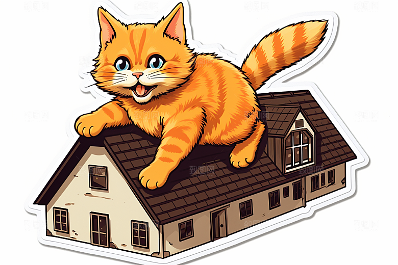 卡通猫咪可爱高清贴纸