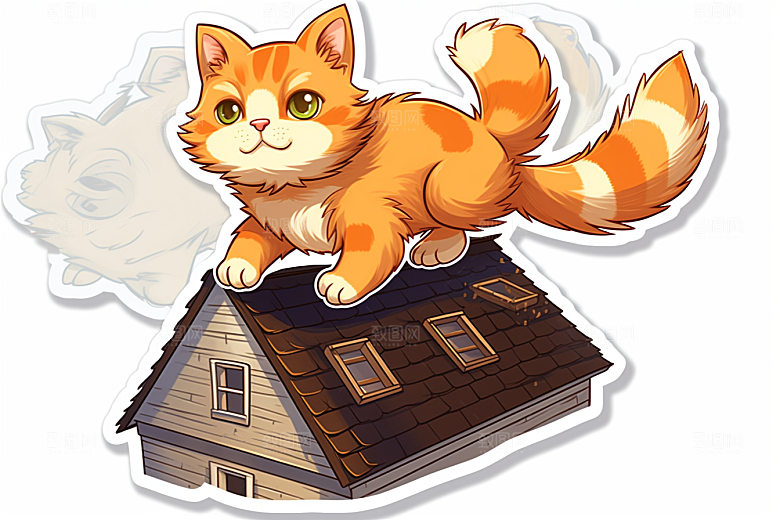 卡通猫咪宠物插画贴纸