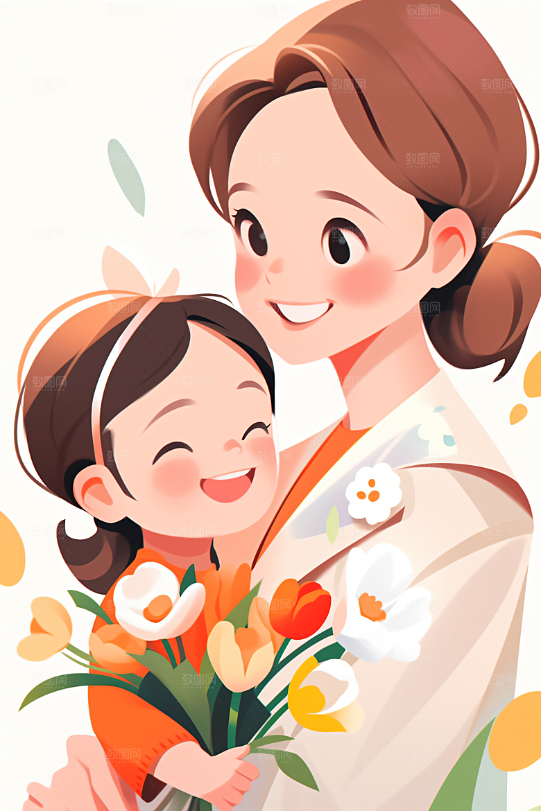 卡通母亲节高清母亲节插画