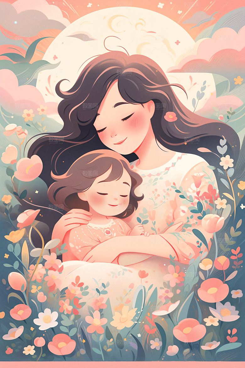 卡通母亲节高清母亲节插画