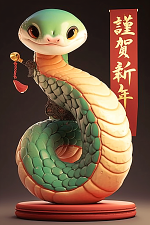 卡通蛇3D拟人蛇模型