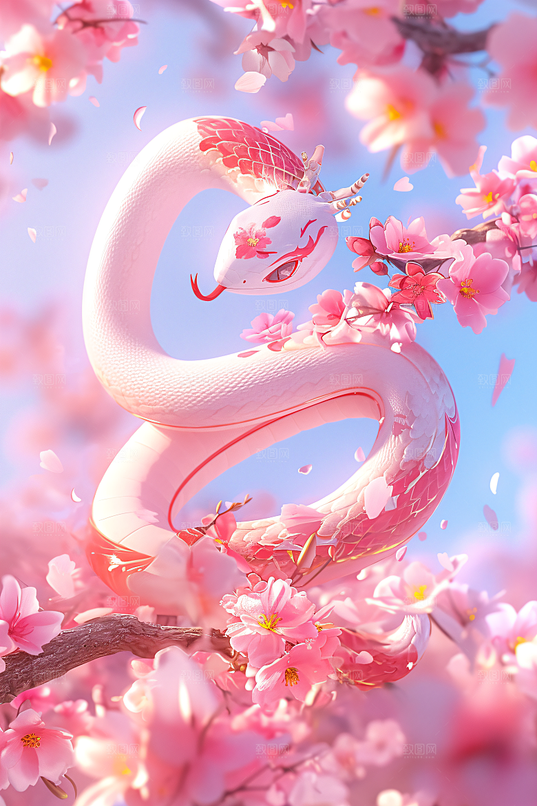 卡通蛇可爱IP模型
