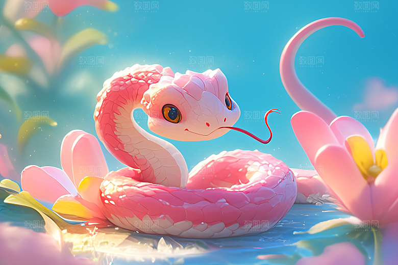 卡通蛇3D萌萌哒模型