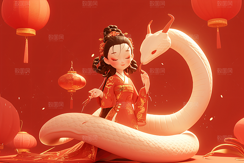 卡通蛇高清可爱模型