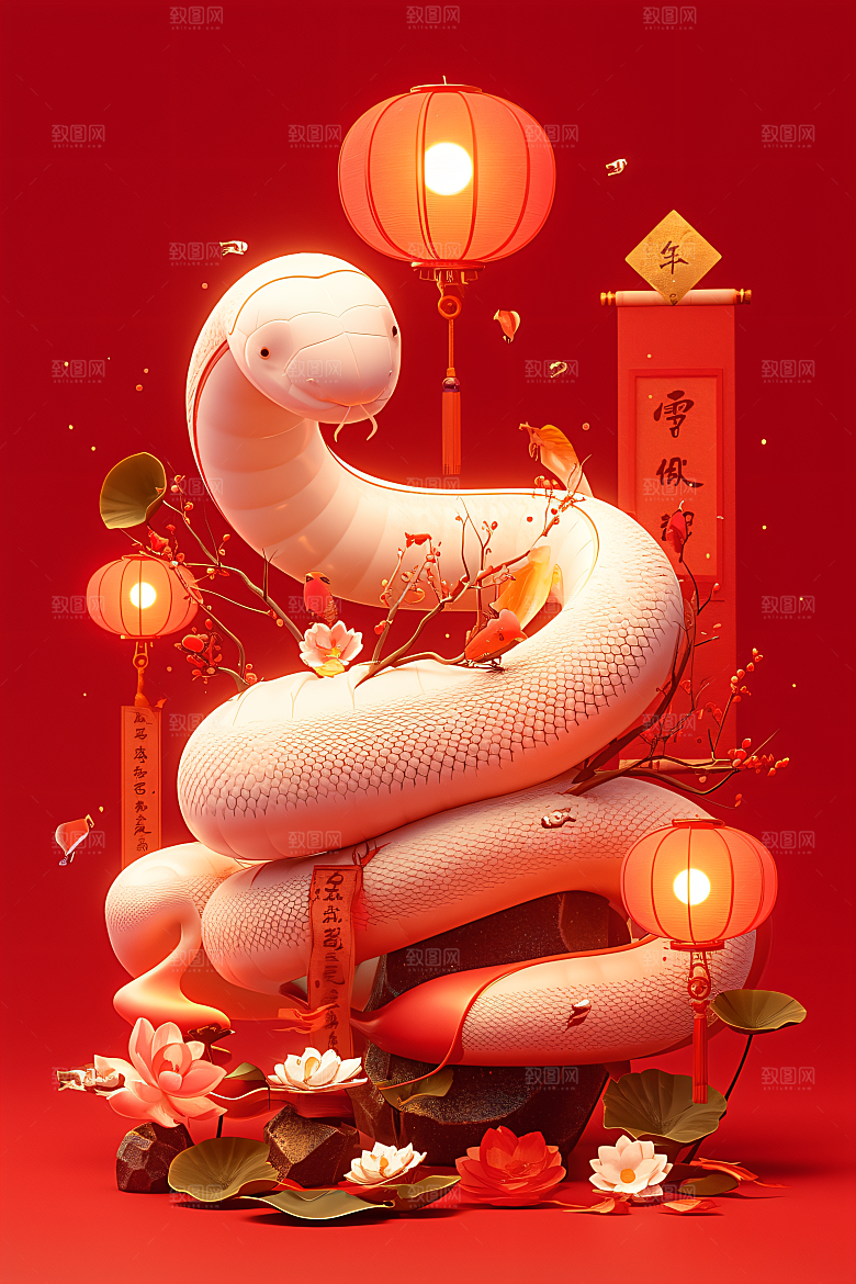 卡通蛇高清IP模型