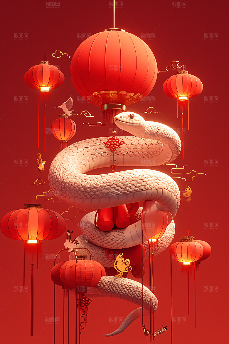 卡通蛇IP拟人蛇模型