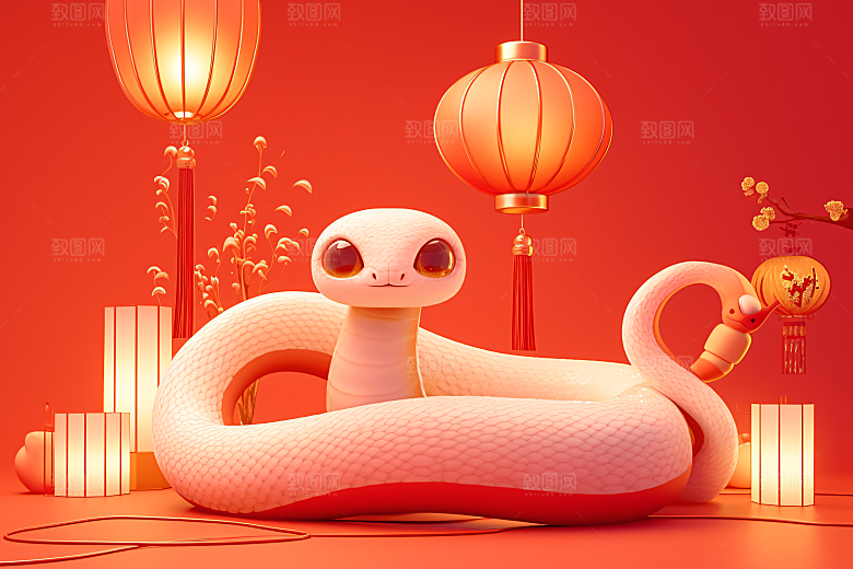 卡通蛇高清可爱模型