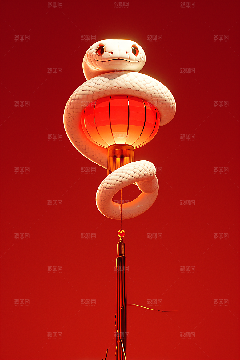卡通蛇十二生肖萌萌哒模型