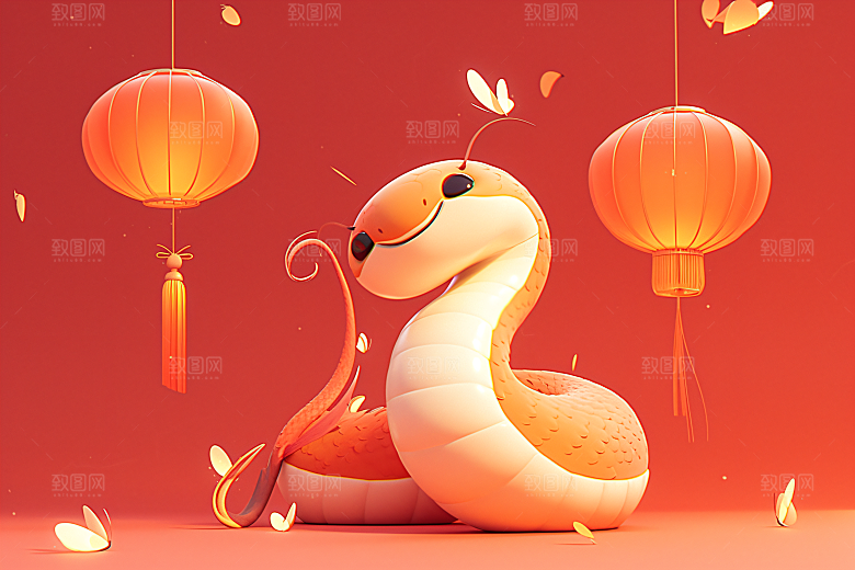卡通蛇可爱形象模型