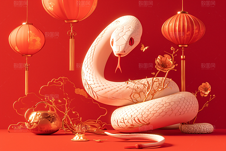 卡通蛇高清形象模型