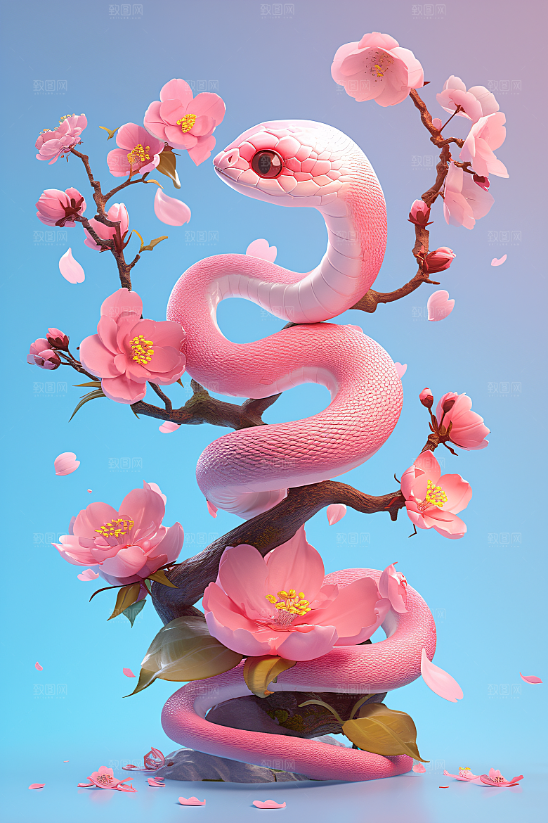 卡通蛇蛇年C4D模型