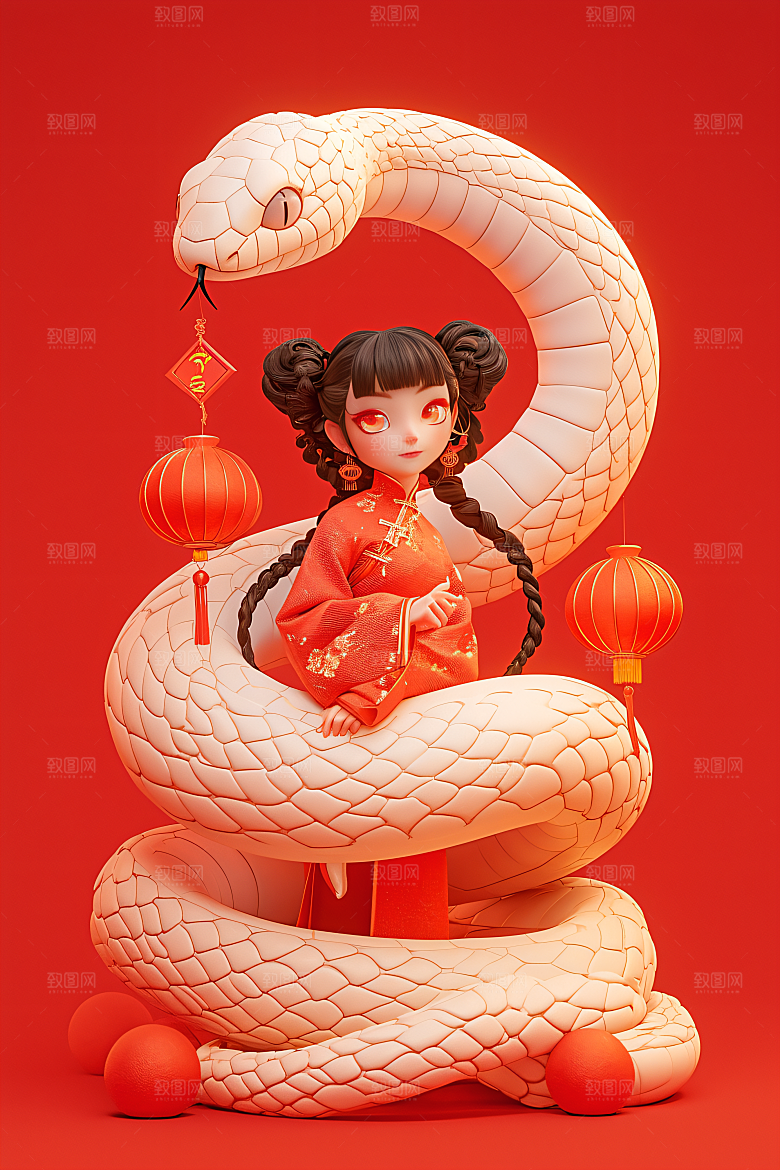 卡通蛇3D形象模型