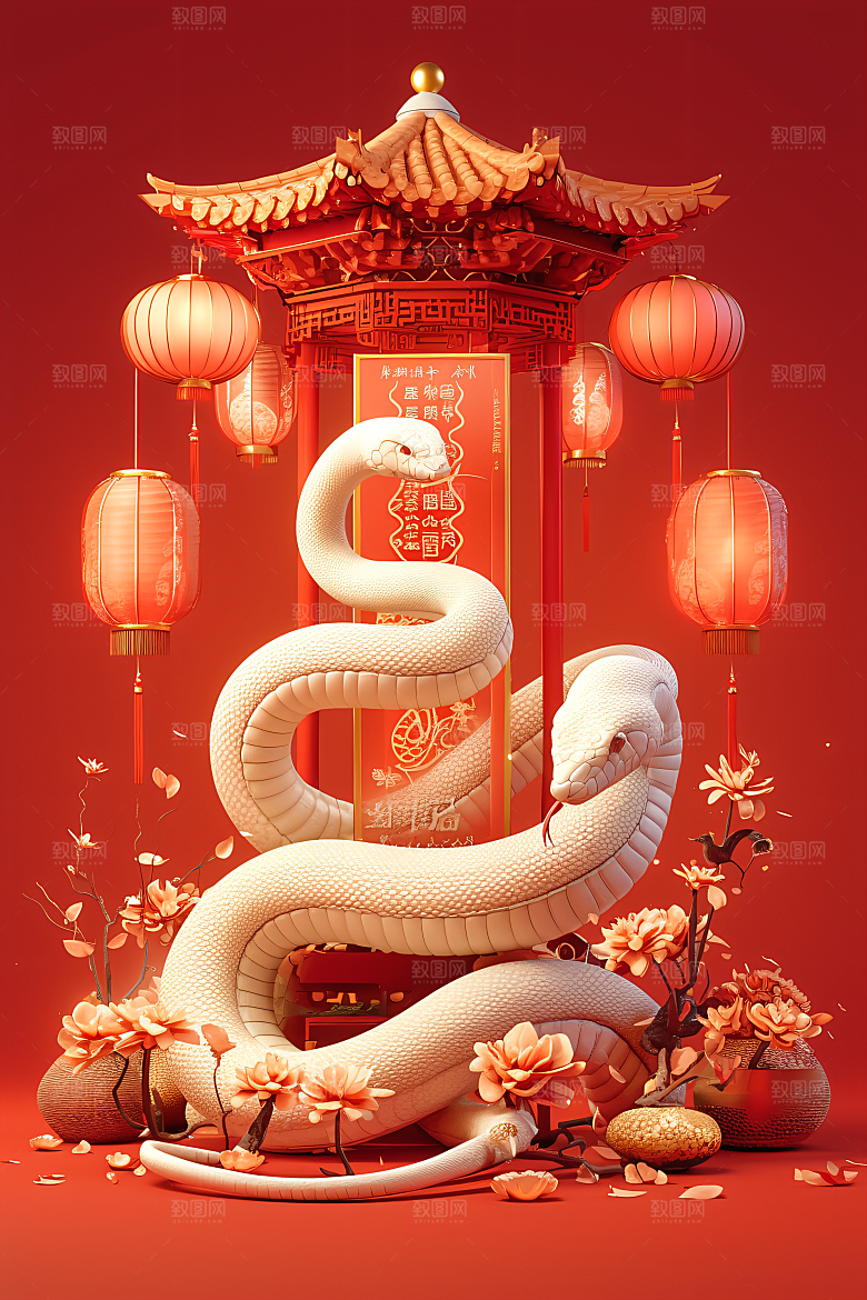 卡通蛇C4D萌萌哒模型