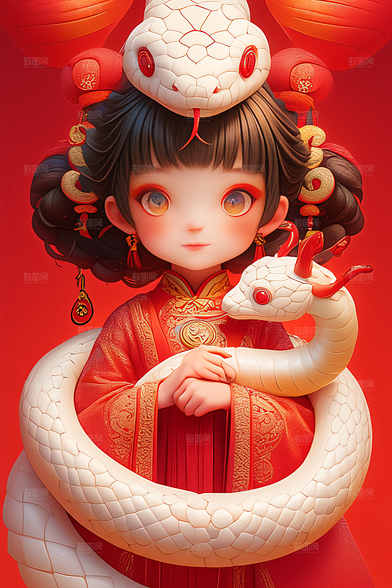 卡通蛇蛇年C4D模型
