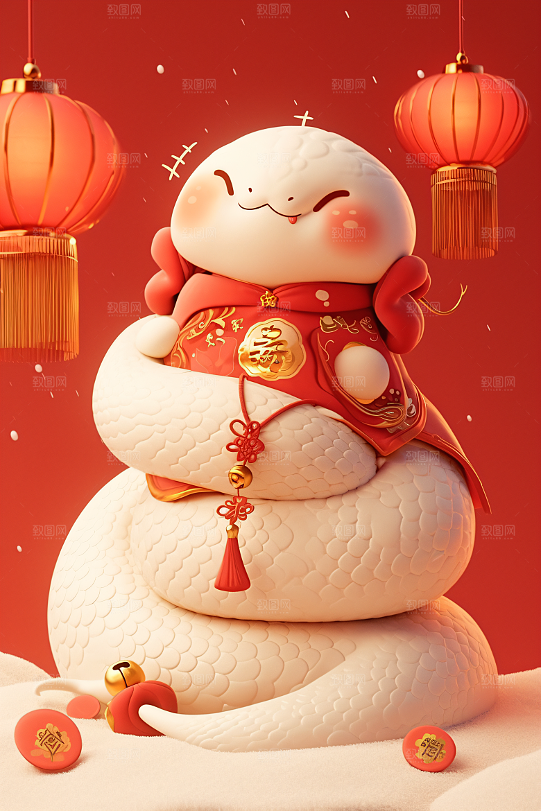 卡通蛇立体高清模型