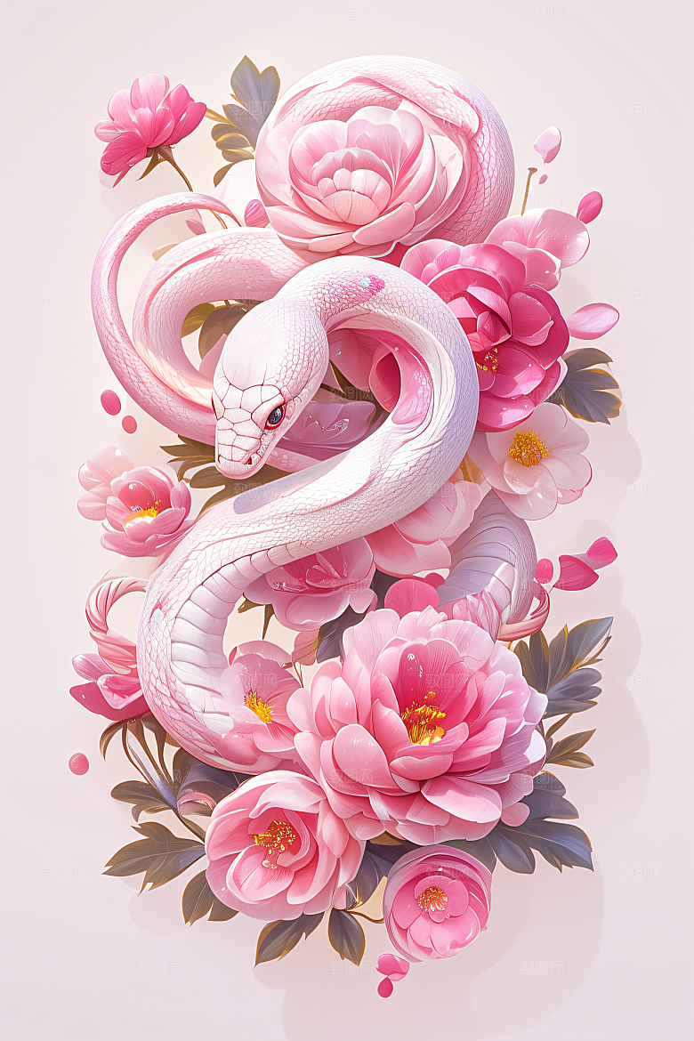 卡通蛇萌萌哒3D模型