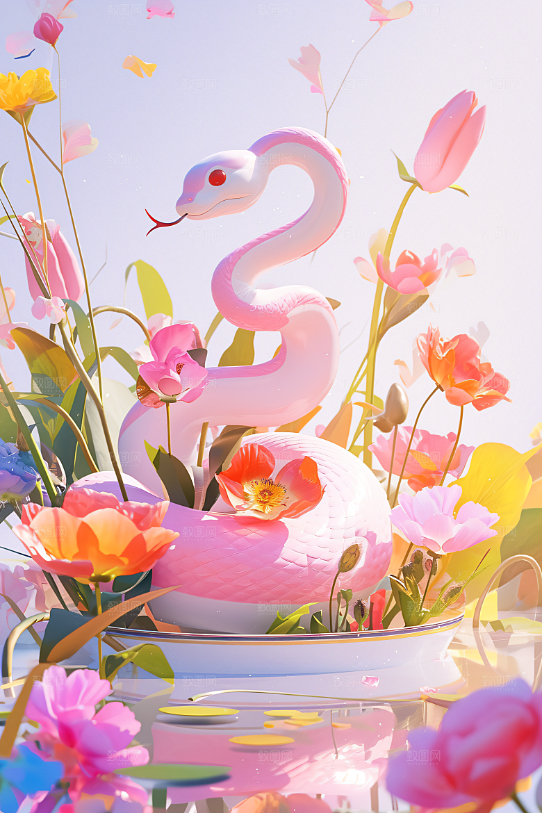 卡通蛇萌萌哒3D模型