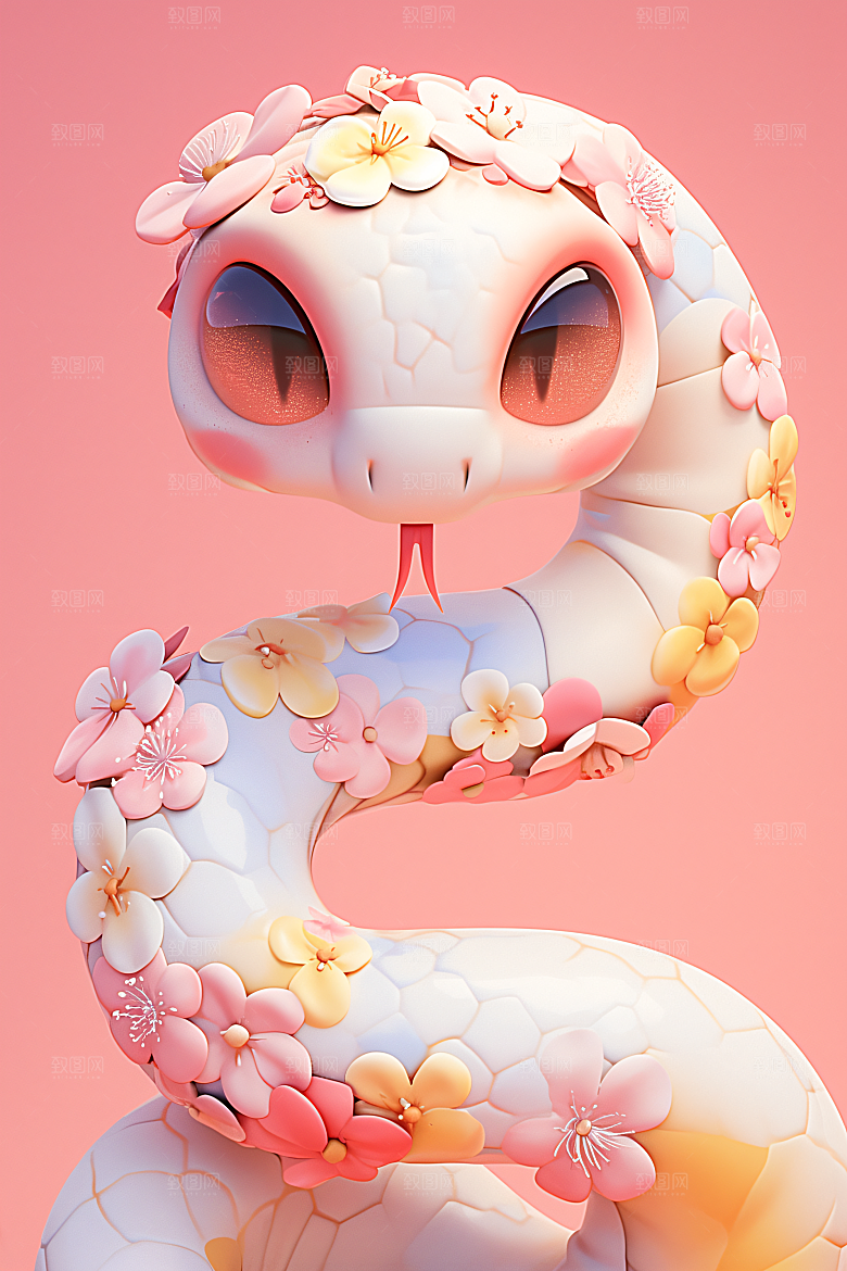 卡通蛇蛇年C4D模型