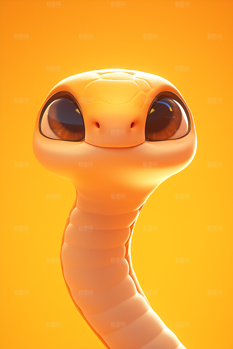 卡通蛇C4D十二生肖模型
