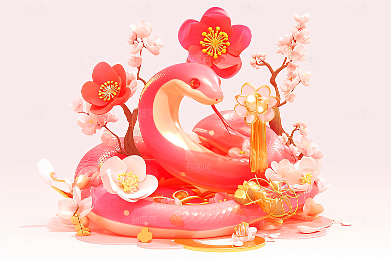 卡通蛇高清IP模型