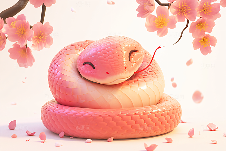 卡通蛇蛇年形象模型