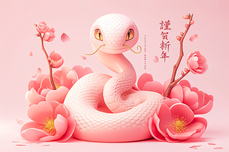卡通蛇高清蛇年模型