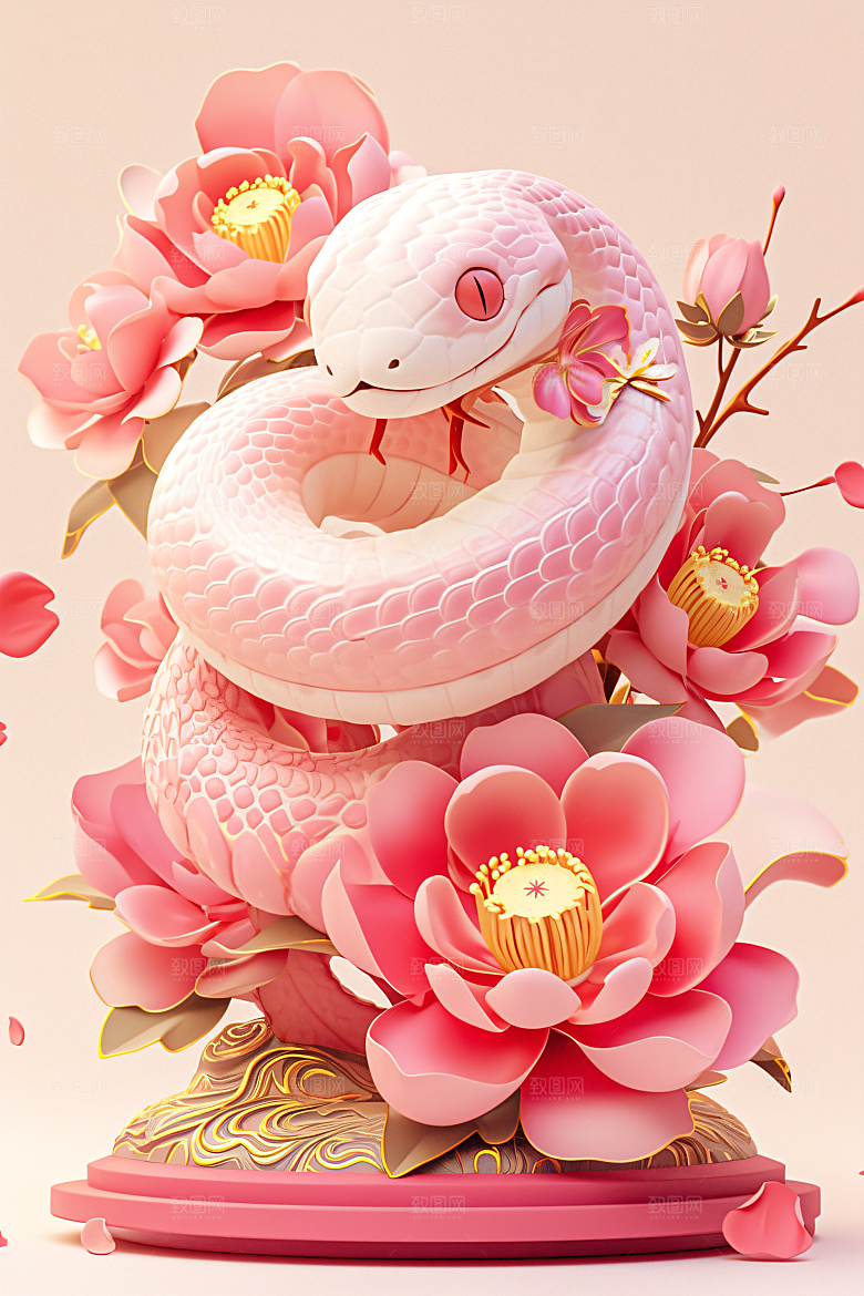 卡通蛇立体萌萌哒模型