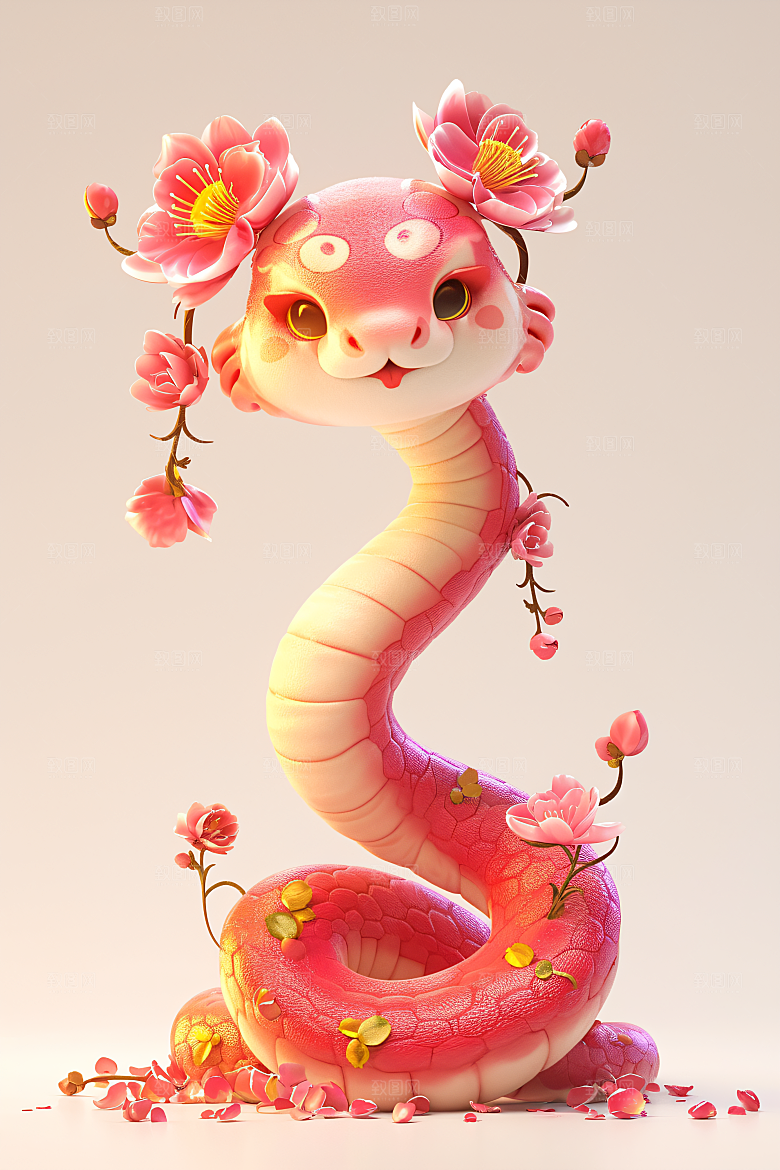 卡通蛇可爱C4D模型