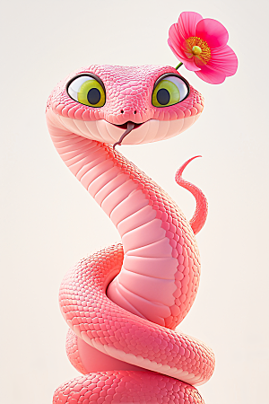 卡通蛇可爱3D模型