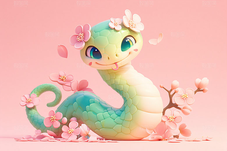 卡通蛇萌萌哒C4D模型