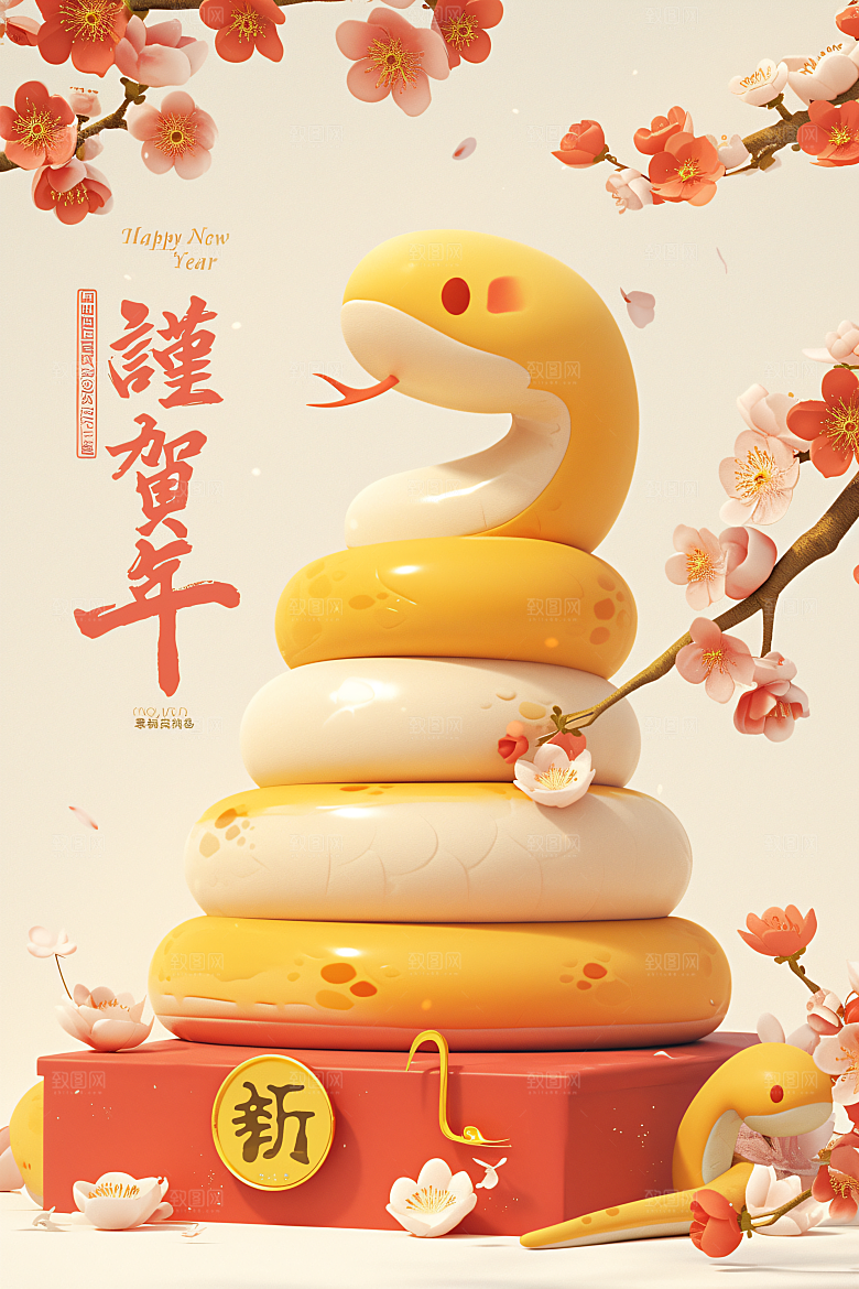 卡通蛇C4D立体模型