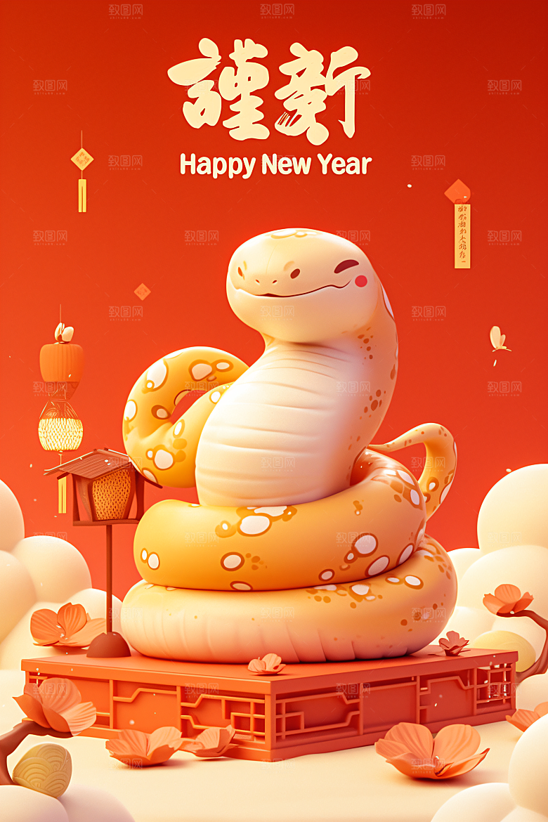 卡通蛇萌萌哒形象模型