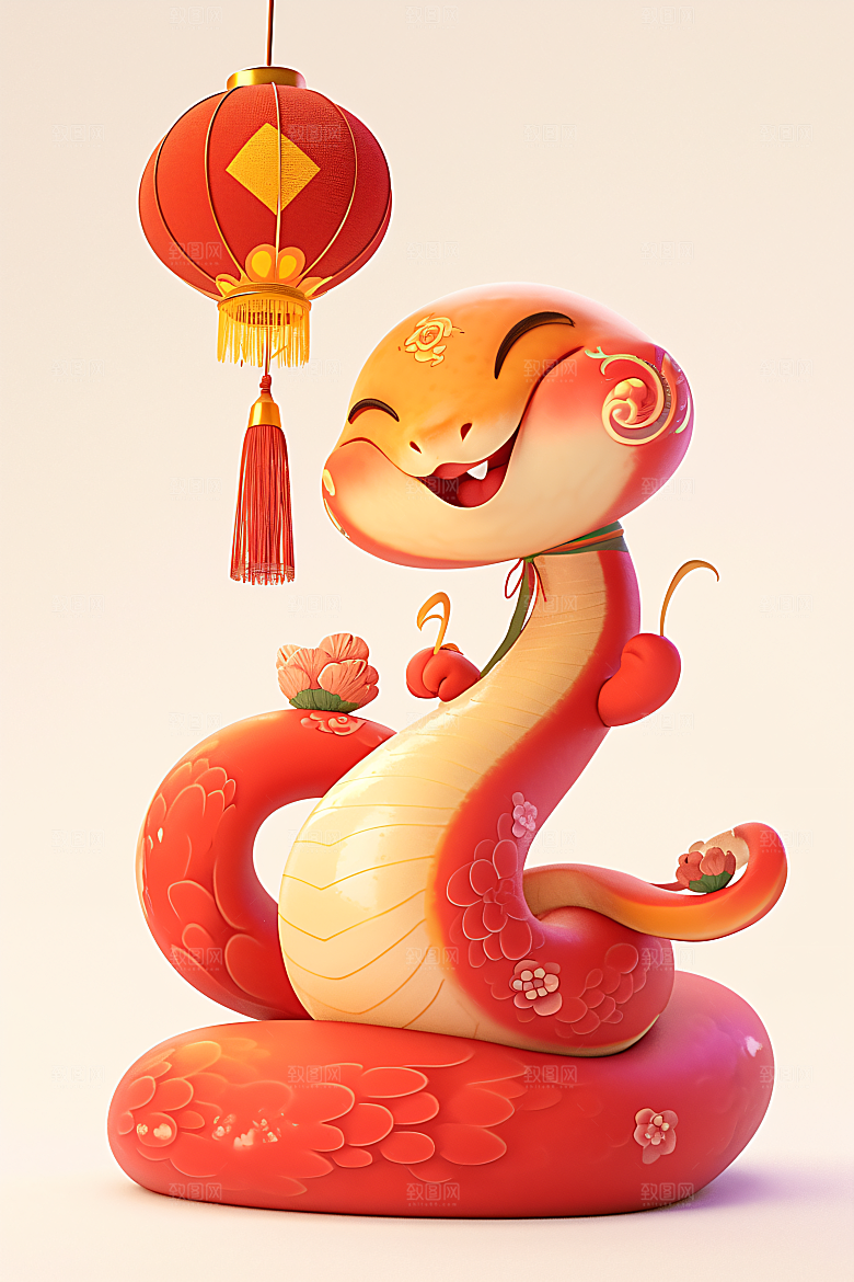 卡通蛇可爱高清模型