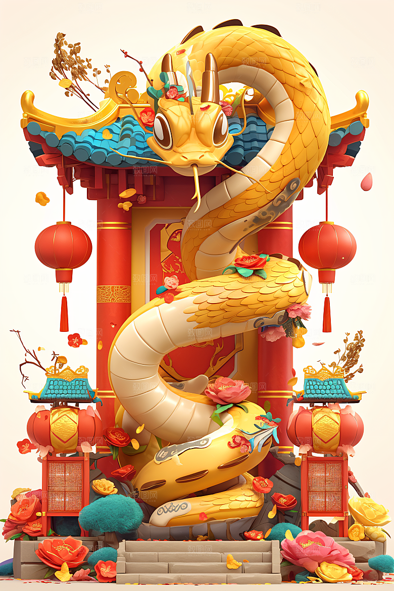 卡通蛇萌萌哒C4D模型