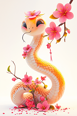 卡通蛇蛇年拟人蛇模型