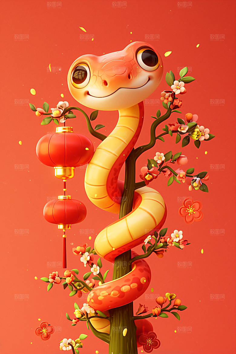 卡通蛇C4D3D模型