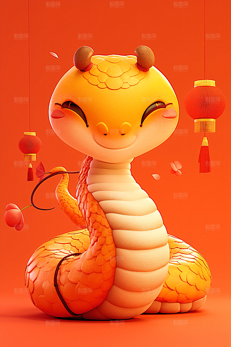 卡通蛇形象高清模型