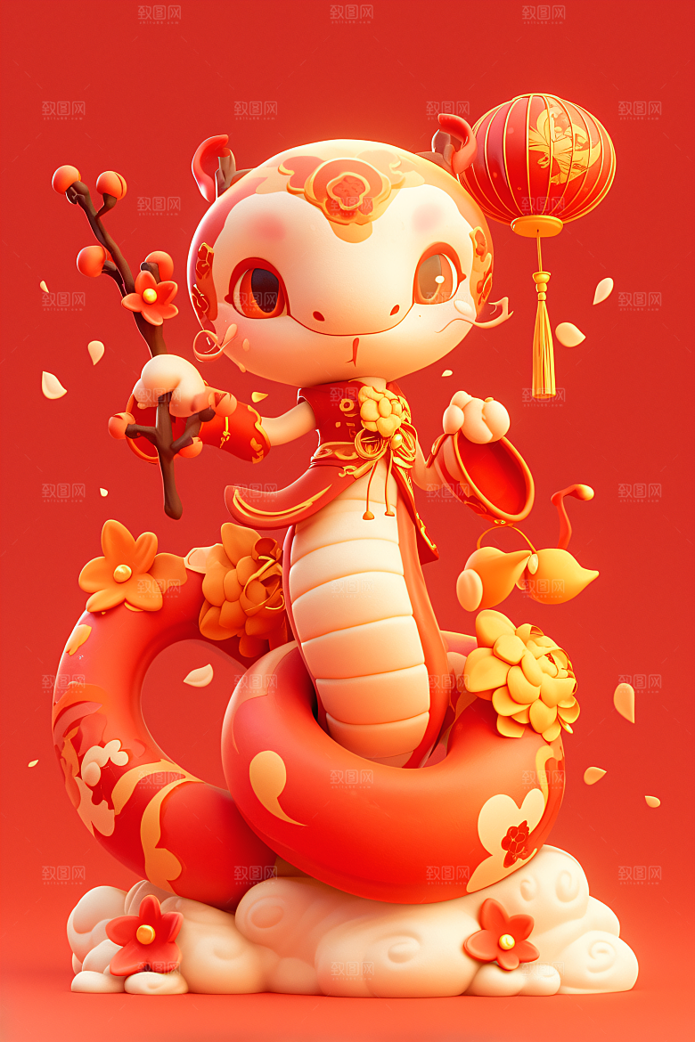 卡通蛇形象高清模型