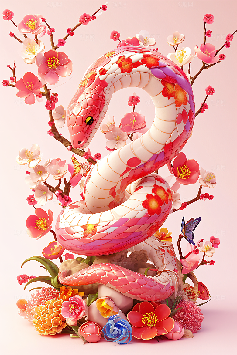 卡通蛇蛇年拟人蛇模型