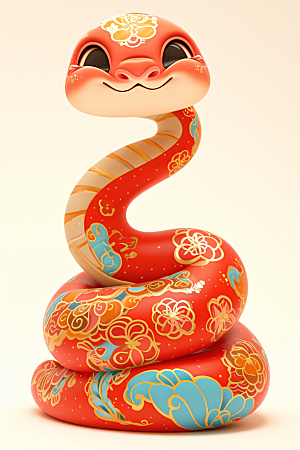 卡通蛇拟人蛇十二生肖模型