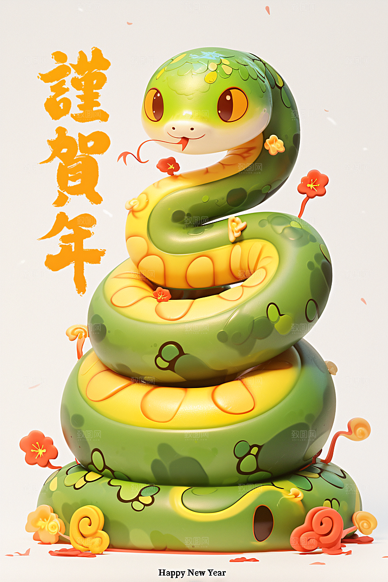 卡通蛇萌萌哒高清模型