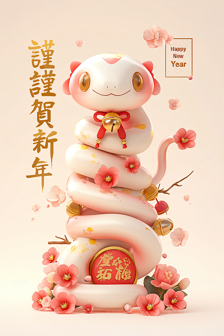 卡通蛇形象可爱模型
