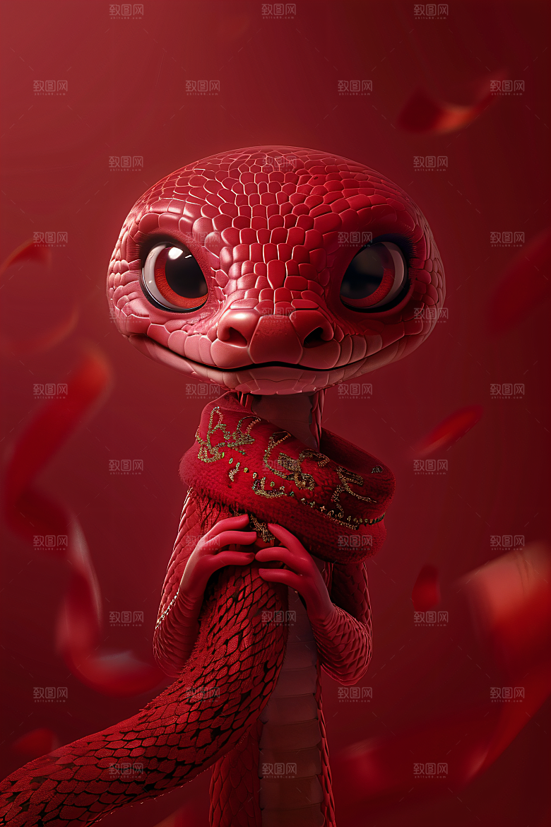卡通蛇可爱3D模型