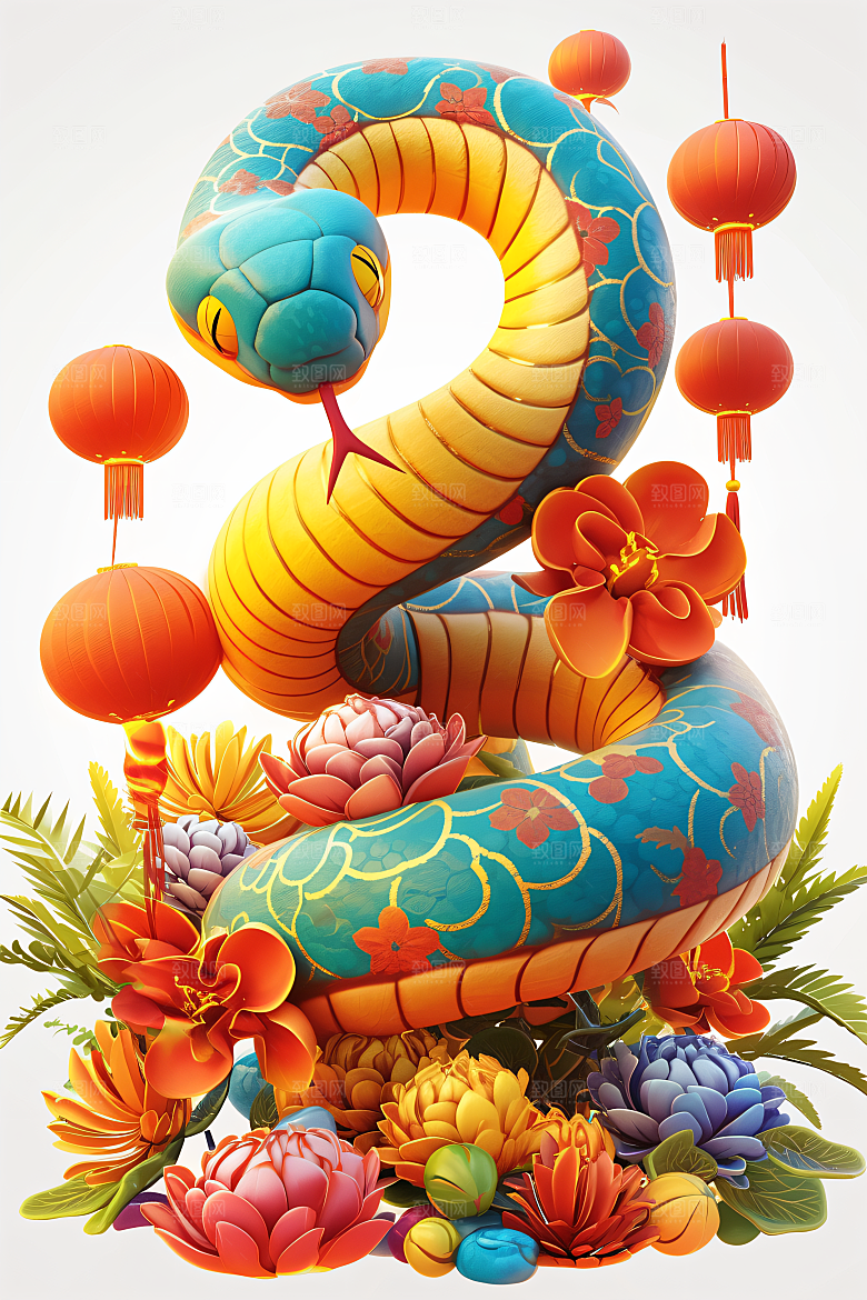 卡通蛇3DIP模型