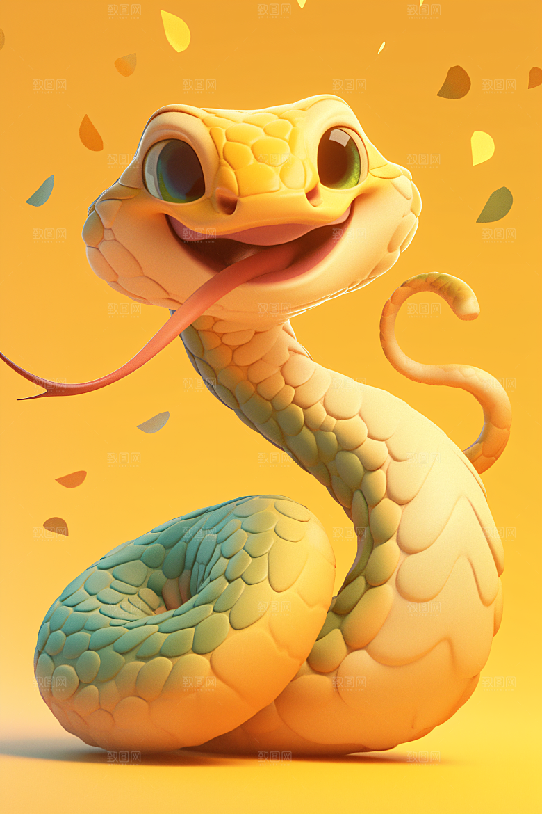 卡通蛇C4D蛇年模型