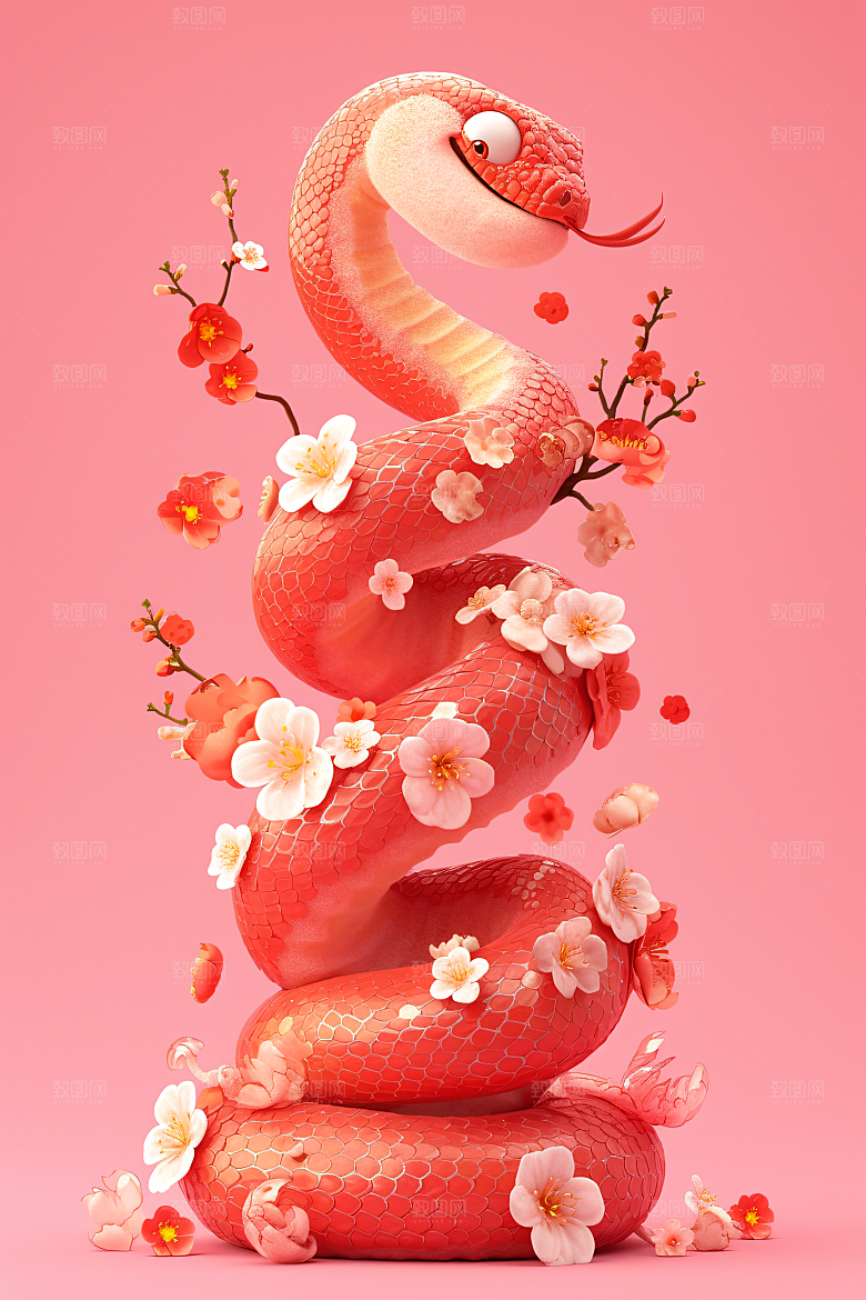卡通蛇IP高清模型