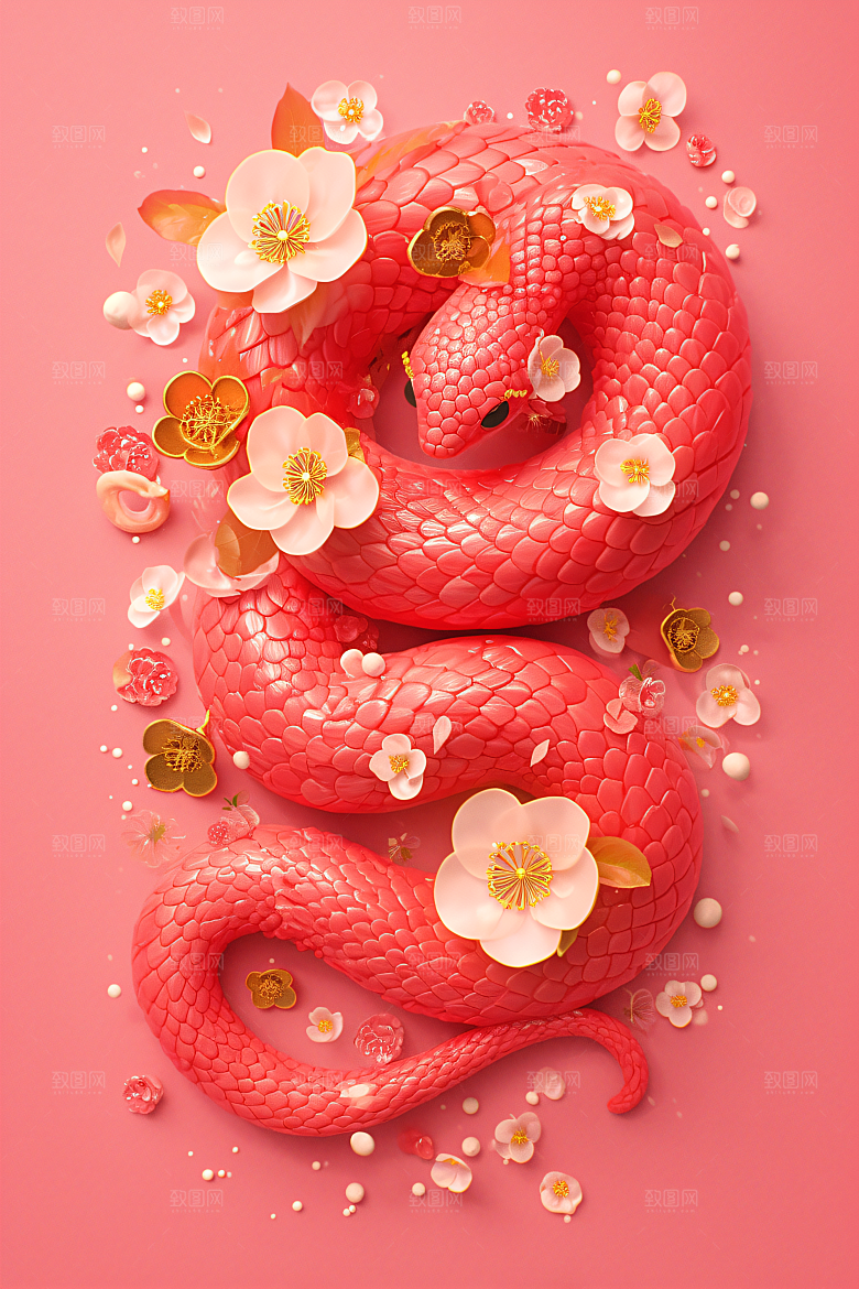 卡通蛇IP蛇年模型