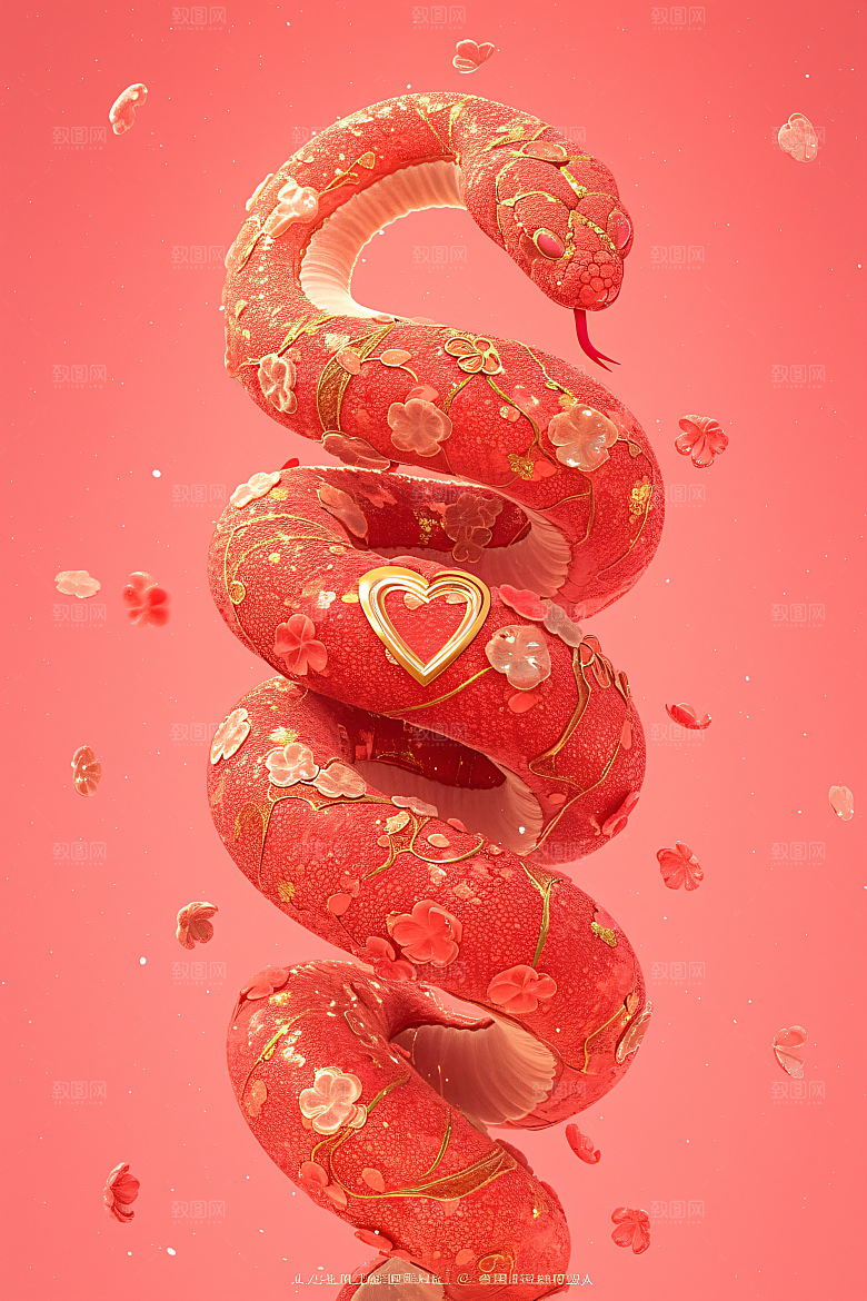 卡通蛇高清萌萌哒模型